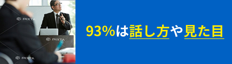 93％は話し方や見た目